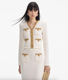 Lurex Knit Cardigan - Cream by Self-Portrait | 25 South Boutiques