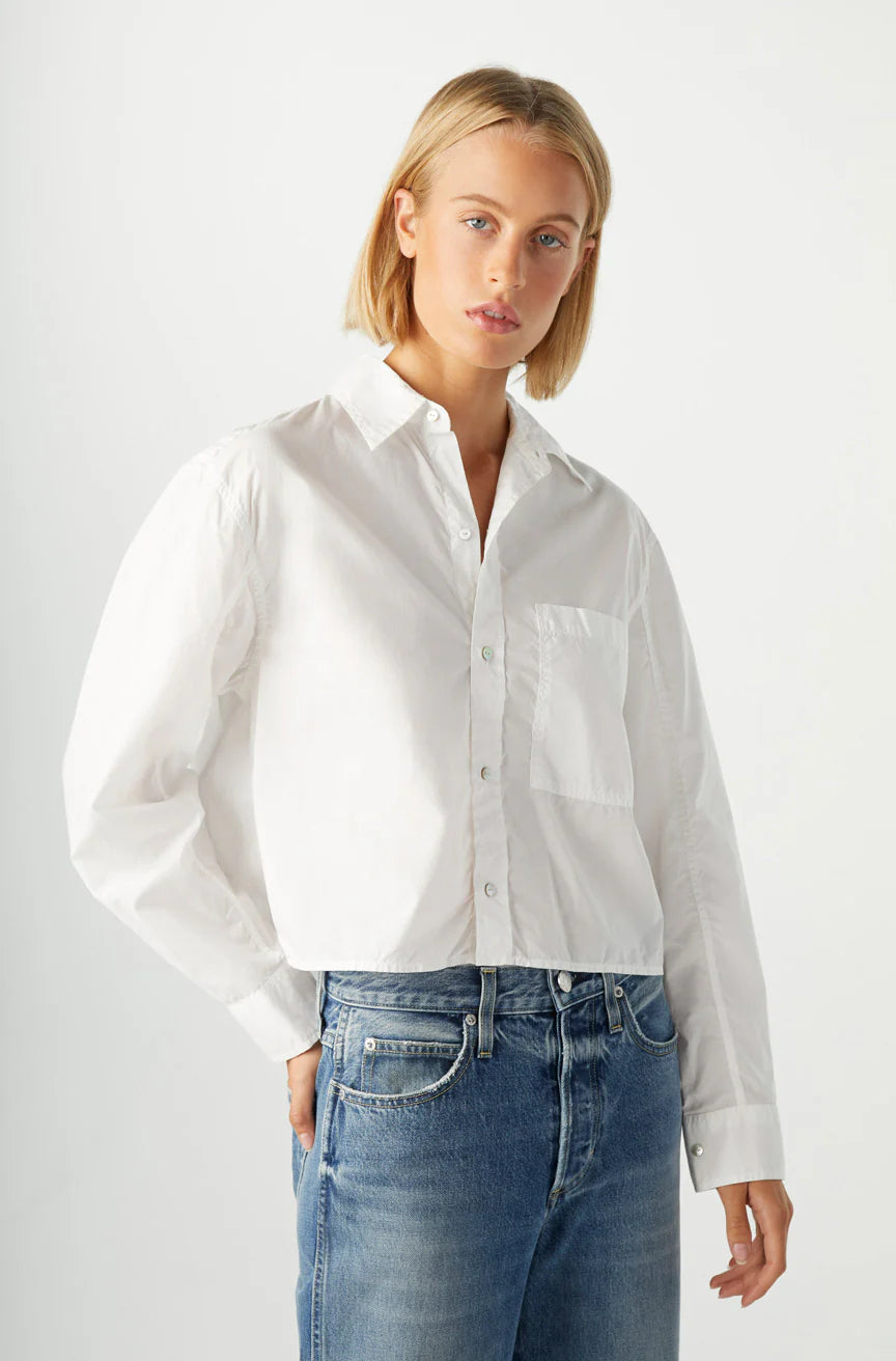 Ruth Crop Shirt - White by AMO | 25 South Boutiques