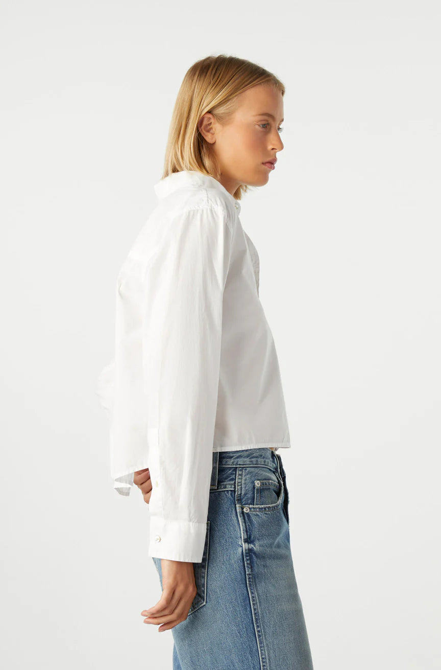 Ruth Crop Shirt - White by AMO — alternate view