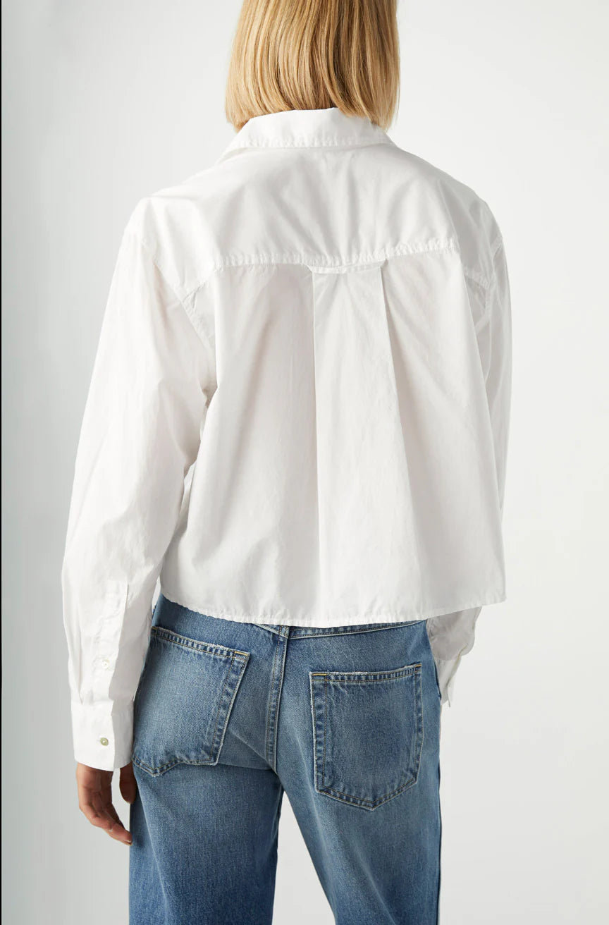 Ruth Crop Shirt - White by AMO — view 3