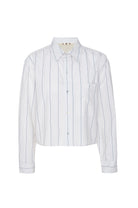 Ruth Crop Shirt - Bone / Neptune by AMO — view 4