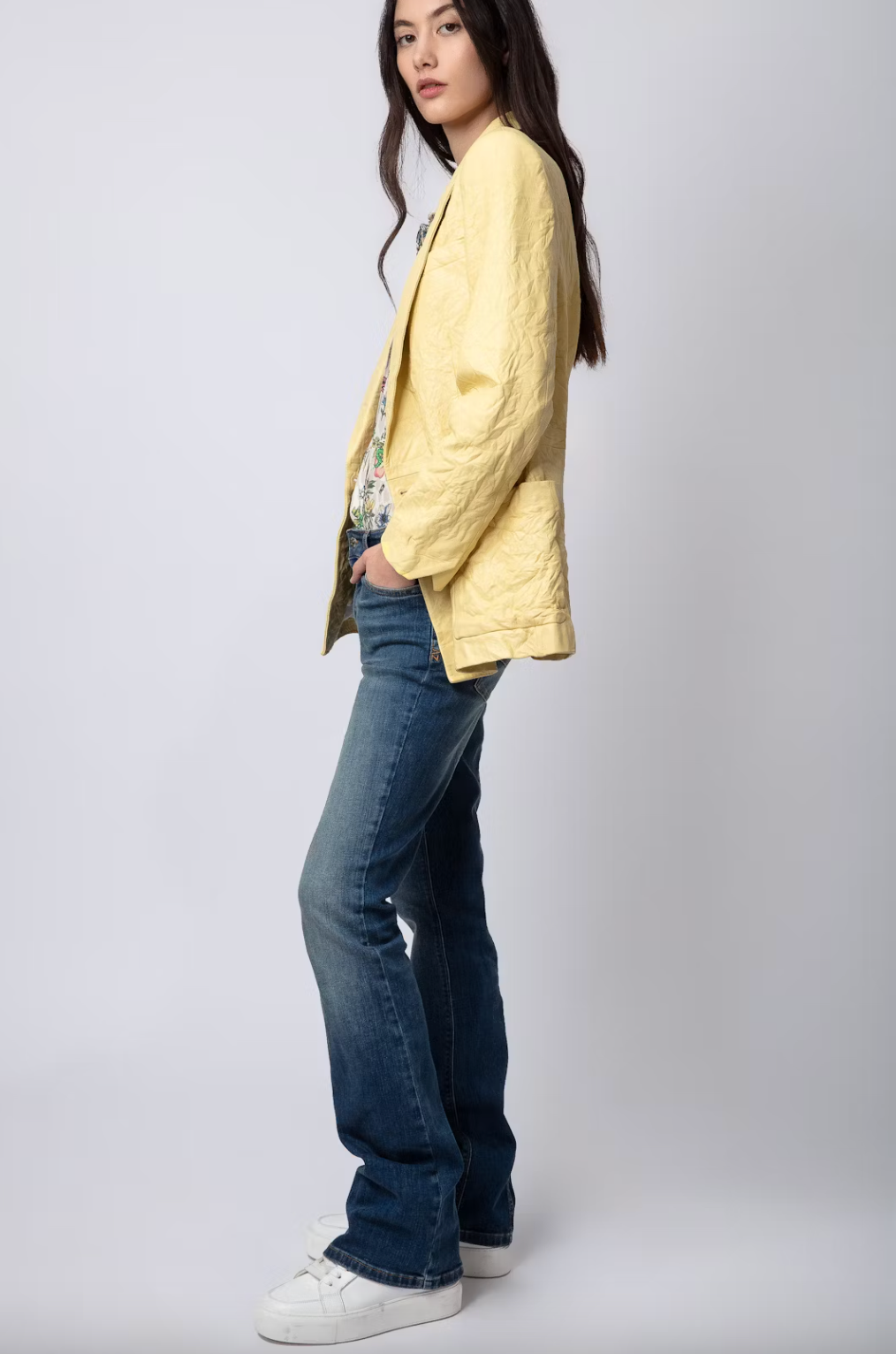 Visko Crinkled Leather Blazer - Shea by Zadig & Voltaire — view 5