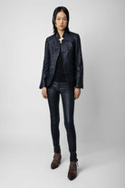 Very Crinkled Leather Blazer - Encre by Zadig & Voltaire — alternate view