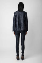 Very Crinkled Leather Blazer - Encre by Zadig & Voltaire — view 4