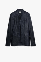 Very Crinkled Leather Blazer - Encre by Zadig & Voltaire — view 5