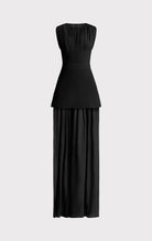 Milano Corset Silk Chiffon Ruched Gown - Black by Herve Leger — view 5