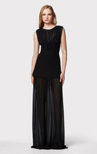 Milano Corset Silk Chiffon Ruched Gown - Black by Herve Leger | 25 South Boutiques