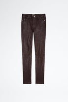 Phalme Crinkled Leather Pants - Chocolate by Zadig & Voltaire — view 5
