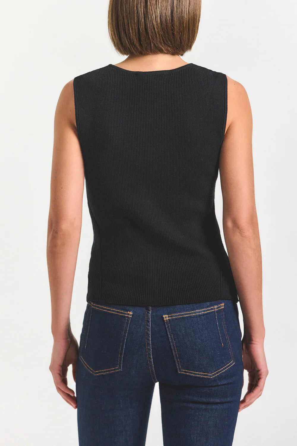 Ariana Muscle Ribbed Sweater Tank - Black by Derek Lam — view 4