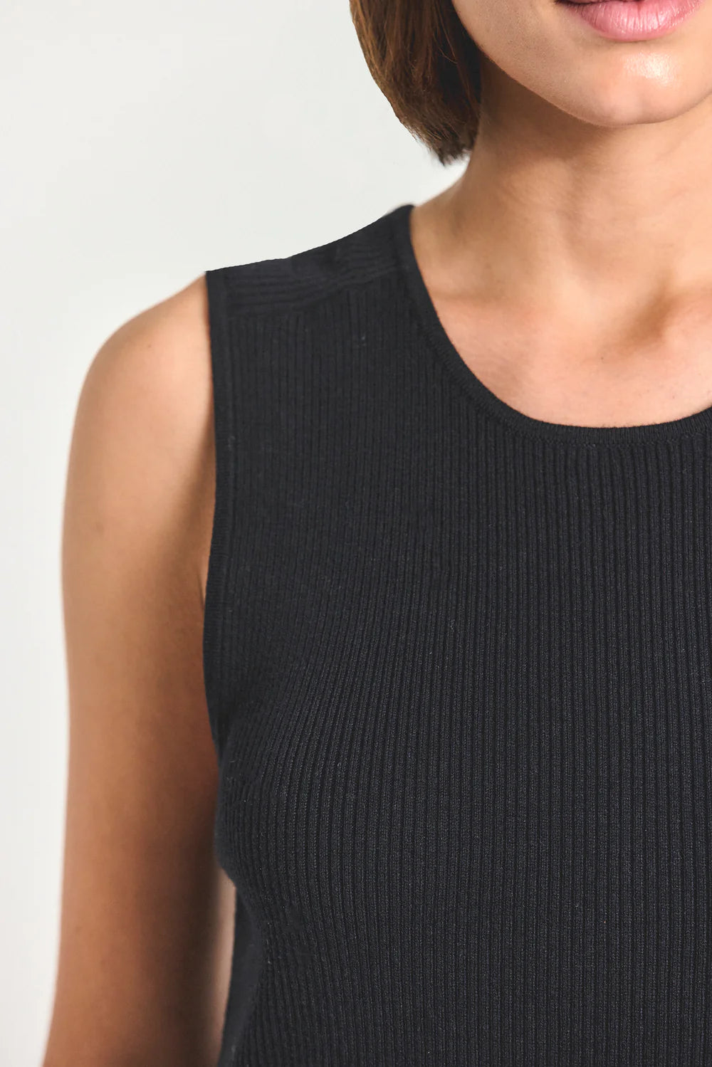 Ariana Muscle Ribbed Sweater Tank - Black by Derek Lam — alternate view