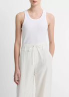 Ribbed Scoop-Neck Tank - Optic White by Vince | 25 South Boutiques