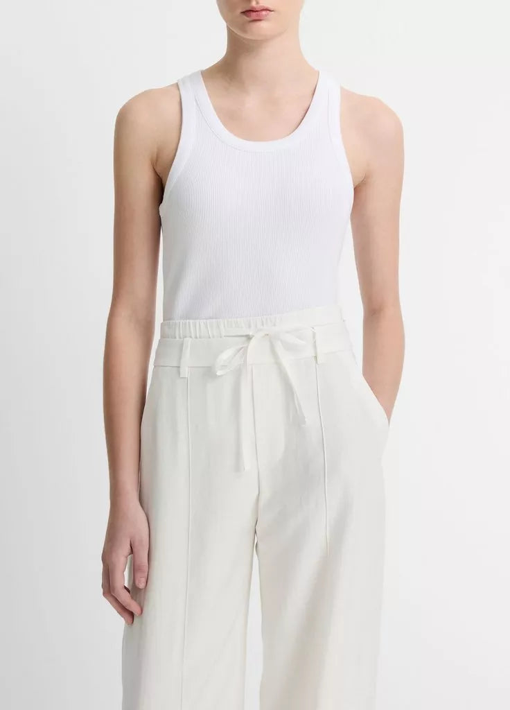 Ribbed Scoop-Neck Tank - Optic White by Vince | 25 South Boutiques