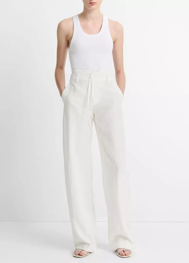Ribbed Scoop-Neck Tank - Optic White by Vince — alternate view