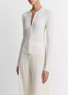 Ribbed Wool-Blend Slim Cardigan - Off White by Vince | 25 South Boutiques