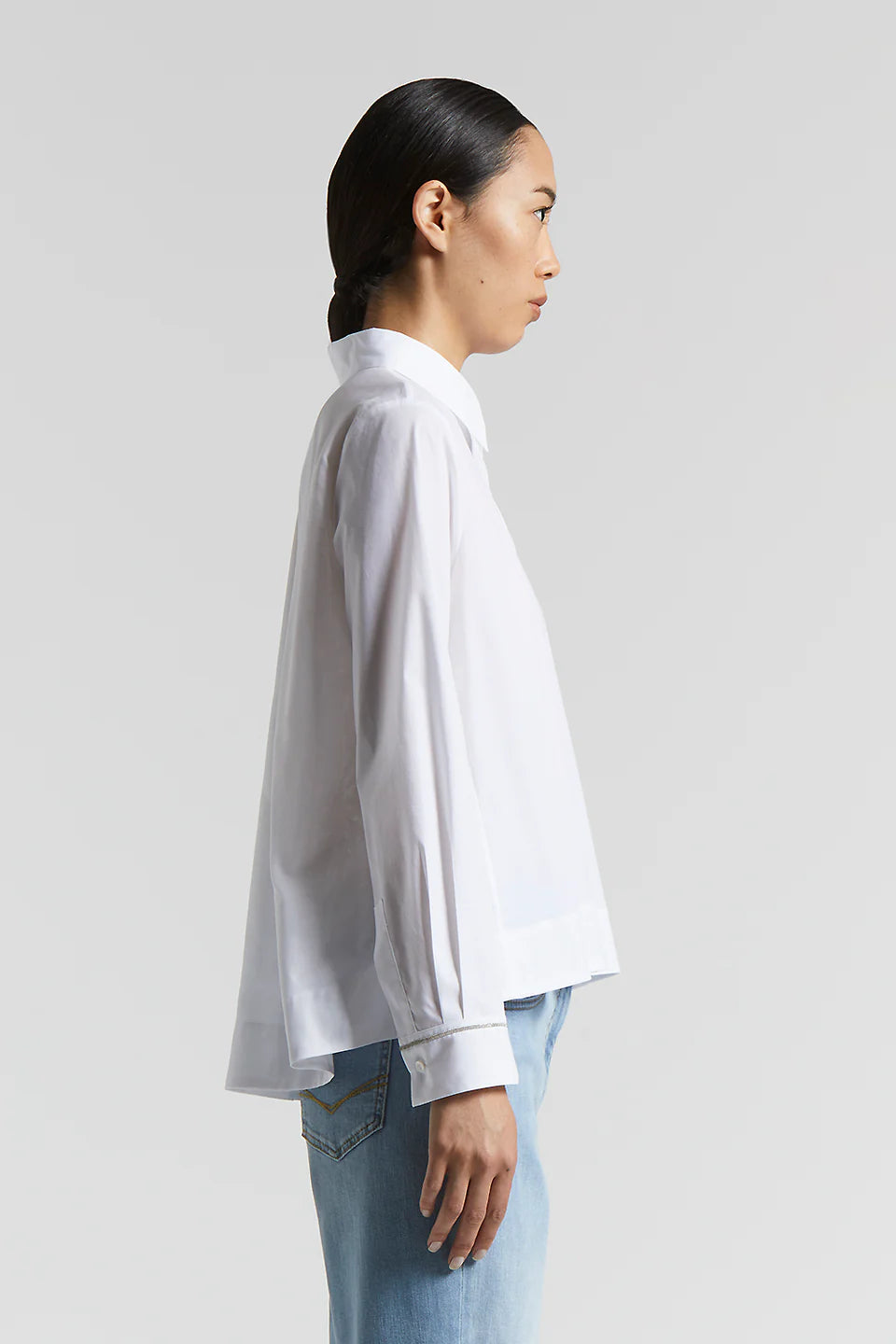 Poplin and Cotton Voile Shirt - White by Peserico — view 4