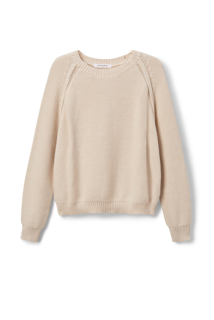 Evie Cotton Raglan Crewneck Sweater - Sugar by perfectwhitetee — view 5