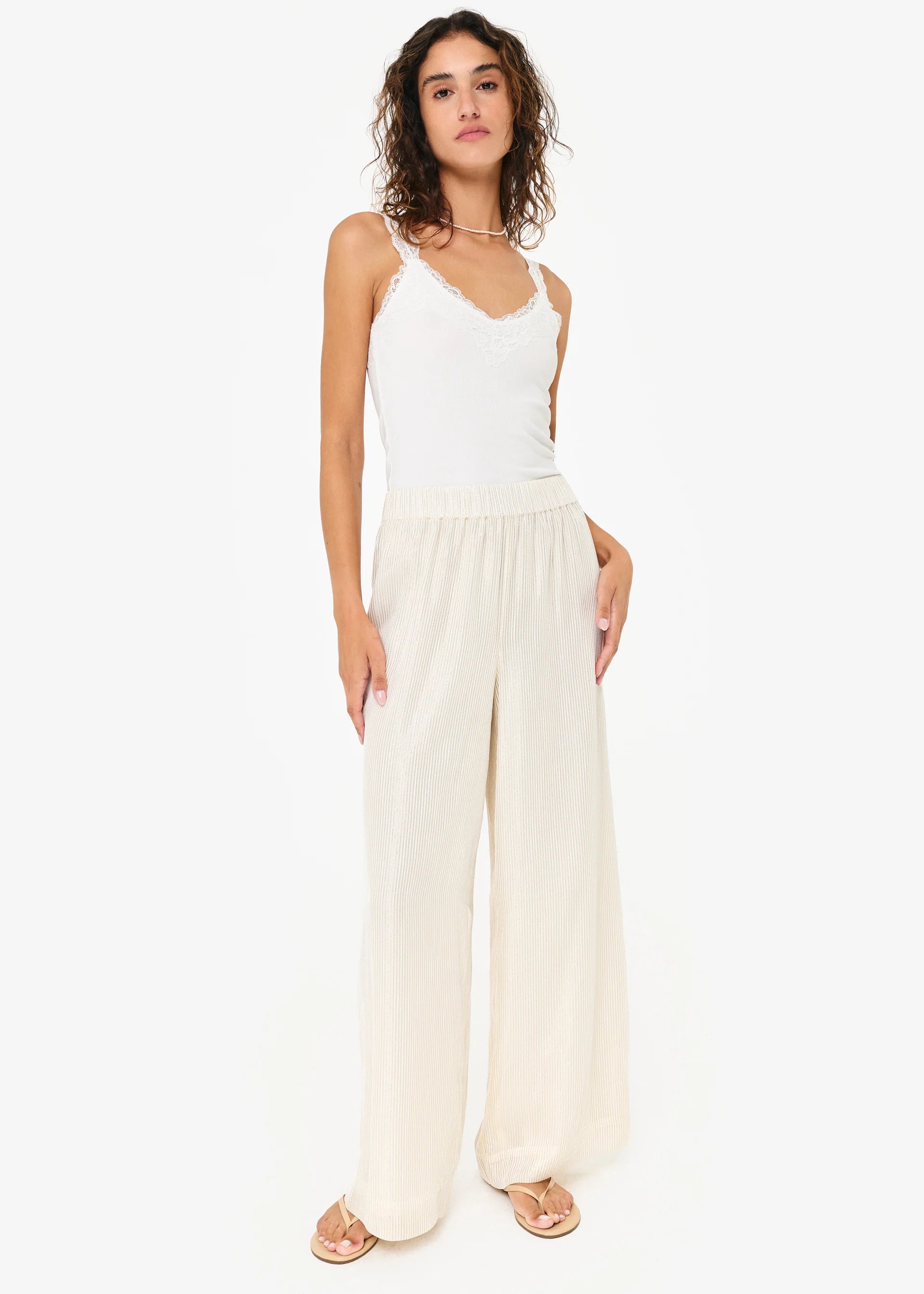 Lani Rib Knit Tank - White by Cami NYC — alternate view