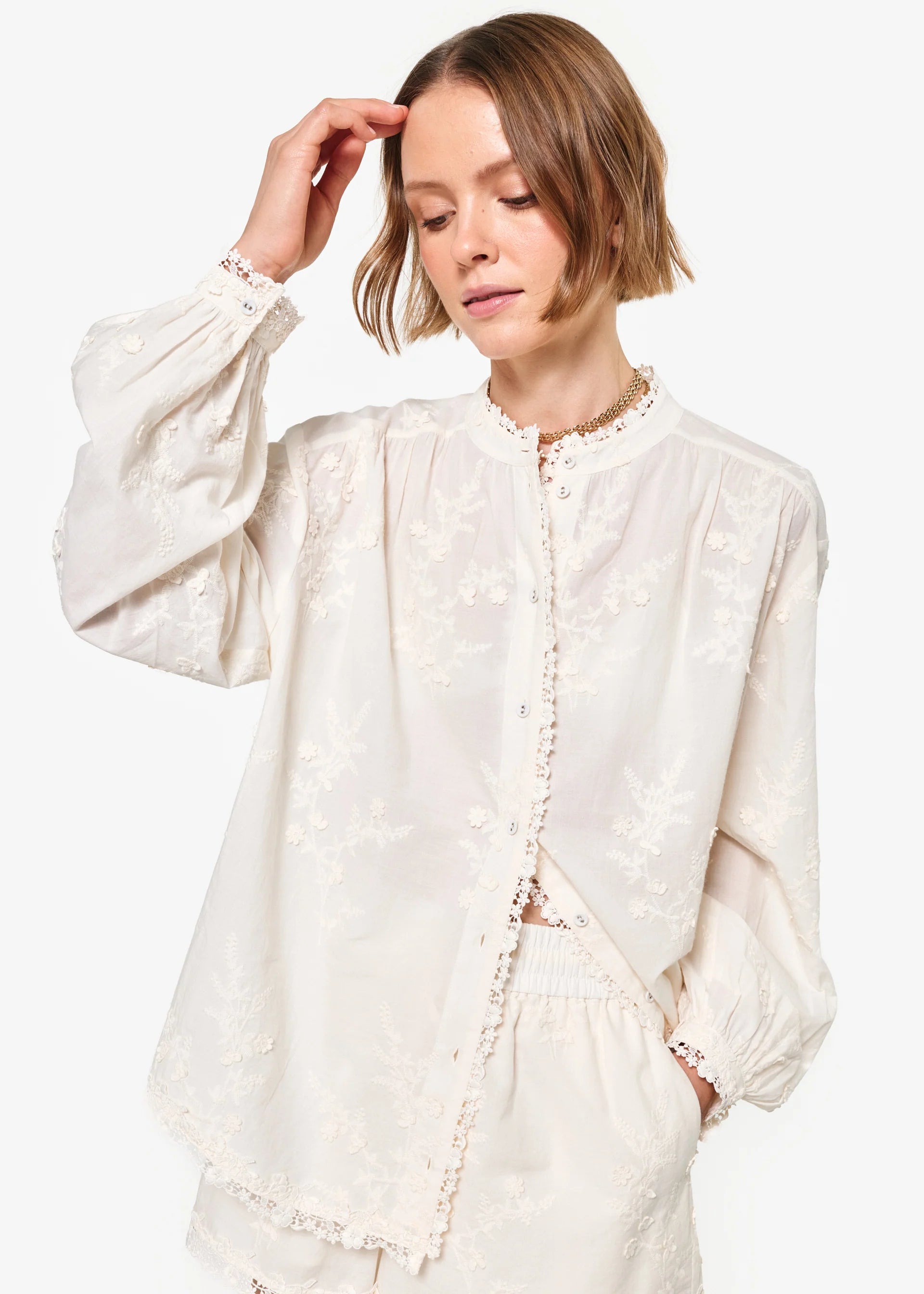 Palmyra Cotton Blouse - Macadamia by Cami NYC | 25 South Boutiques