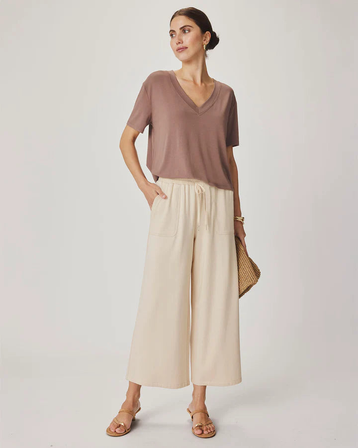 Kacey Bamboo Blend V-Neck Tee - Wicker by Splendid — alternate view