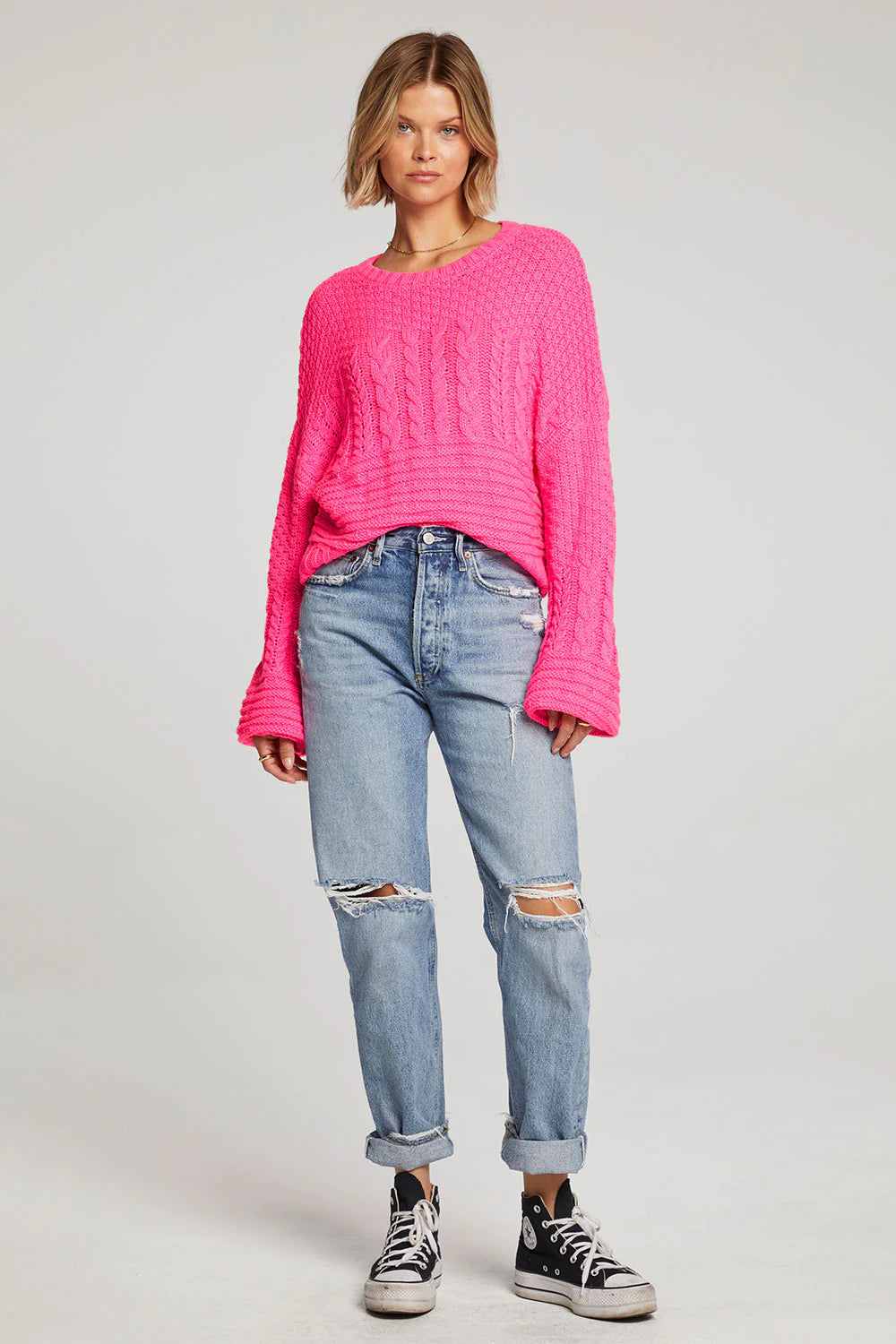 Ronnie Sweater - Hot Pink by Saltwater Luxe — view 4