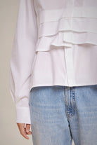 Ruffle Accent Shirt - White by Liviana Conti — alternate view