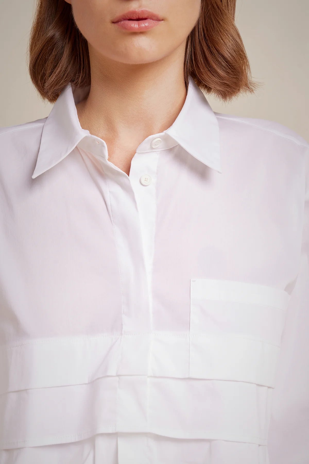 Ruffle Accent Shirt - White by Liviana Conti — view 4