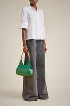 Stretch Poplin Shirt - White by Liviana Conti — view 3