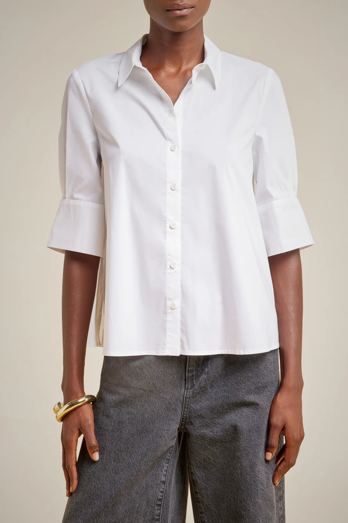 Stretch Poplin Shirt - White by Liviana Conti | 25 South Boutiques