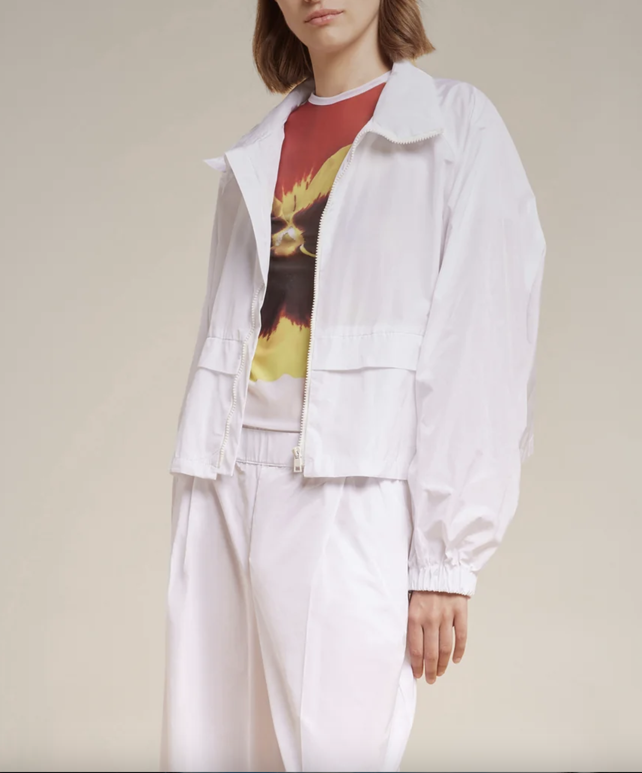 Taffeta Bomber Jacket - White by Liviana Conti | 25 South Boutiques