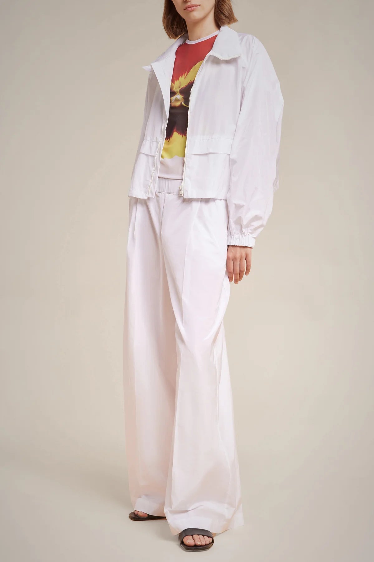 Taffeta Bomber Jacket - White by Liviana Conti — view 4