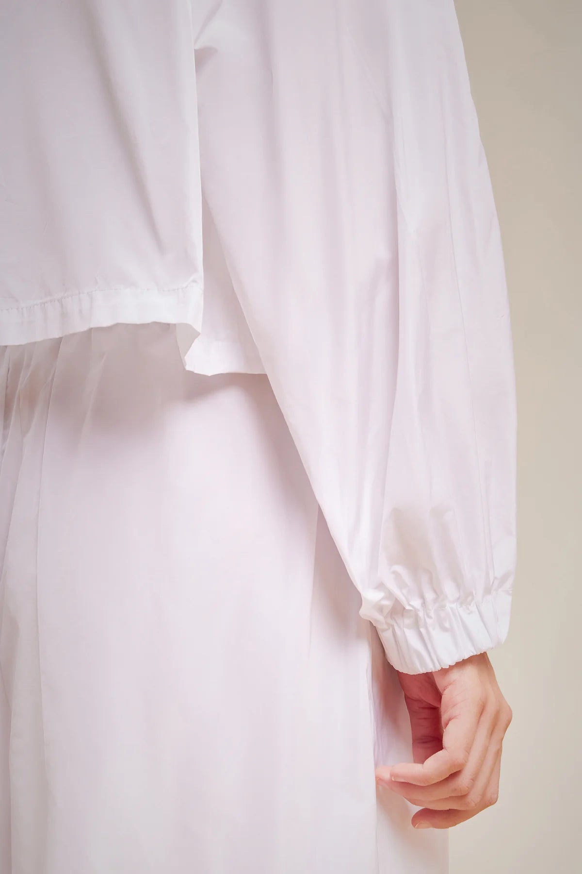 Taffeta Bomber Jacket - White by Liviana Conti — view 3