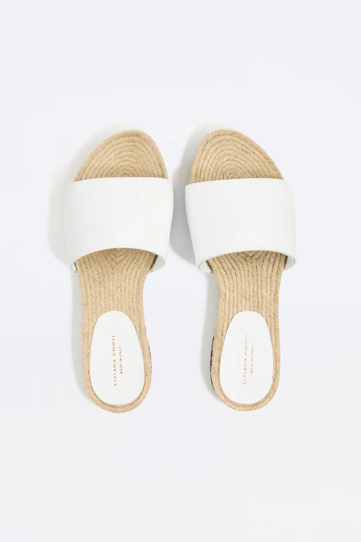 Rope Flat Mule - White by Liviana Conti — view 3