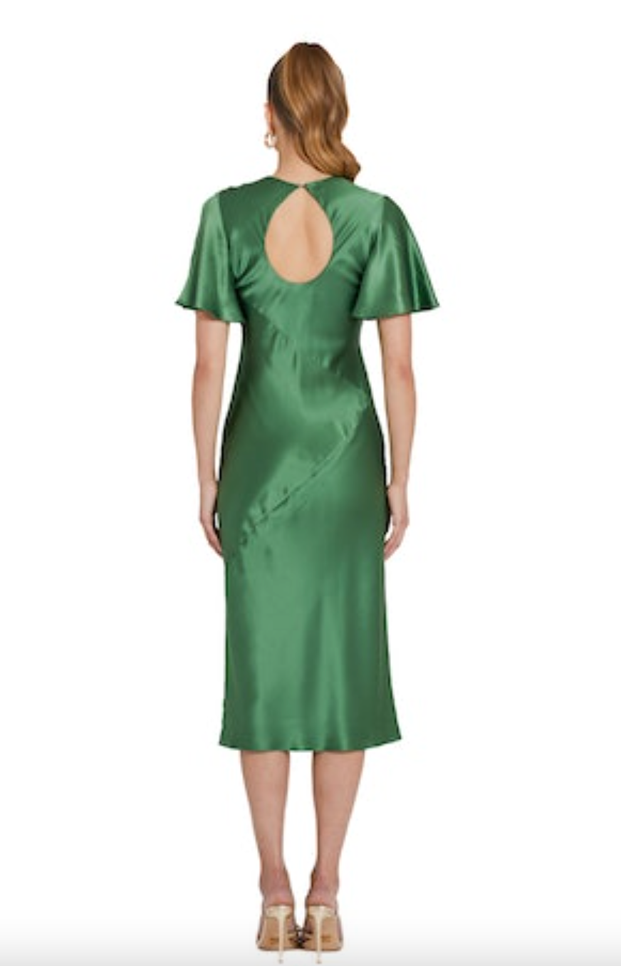 Julietta Silk Dress - Ferman Green by Amanda Uprichard — alternate view