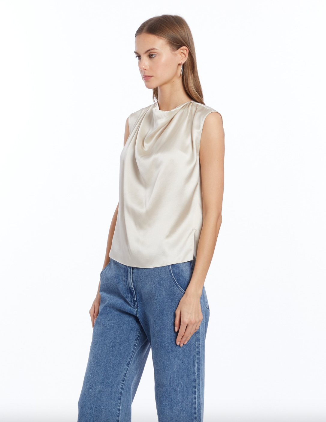 Freya Top - Chalk by Amanda Uprichard — alternate view
