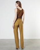 Silk Sweater Knit Tank Top - Dark Whole Grain by Enza Costa — view 3