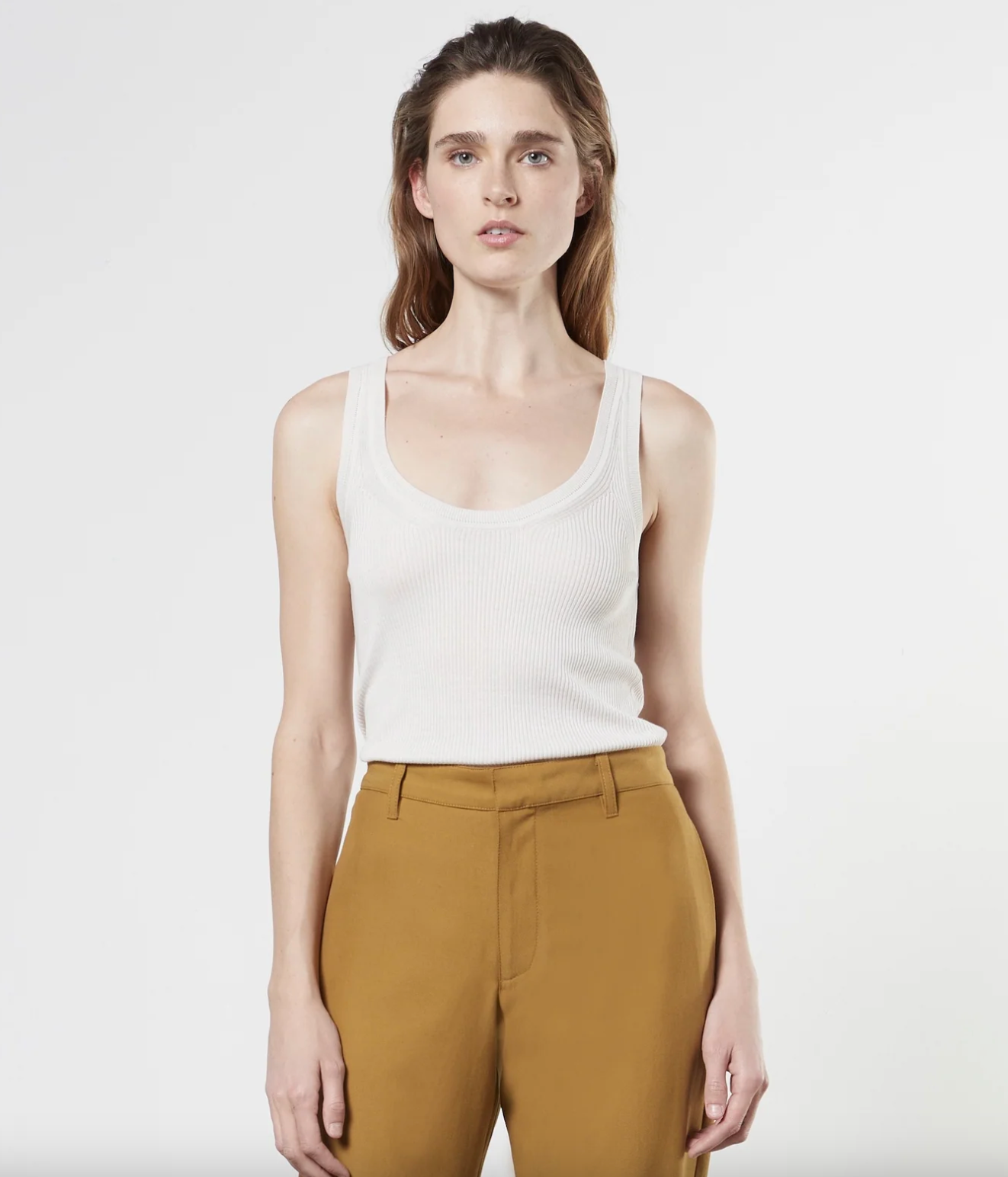 Silk Sweater Knit Tank Top - Chalk by Enza Costa | 25 South Boutiques