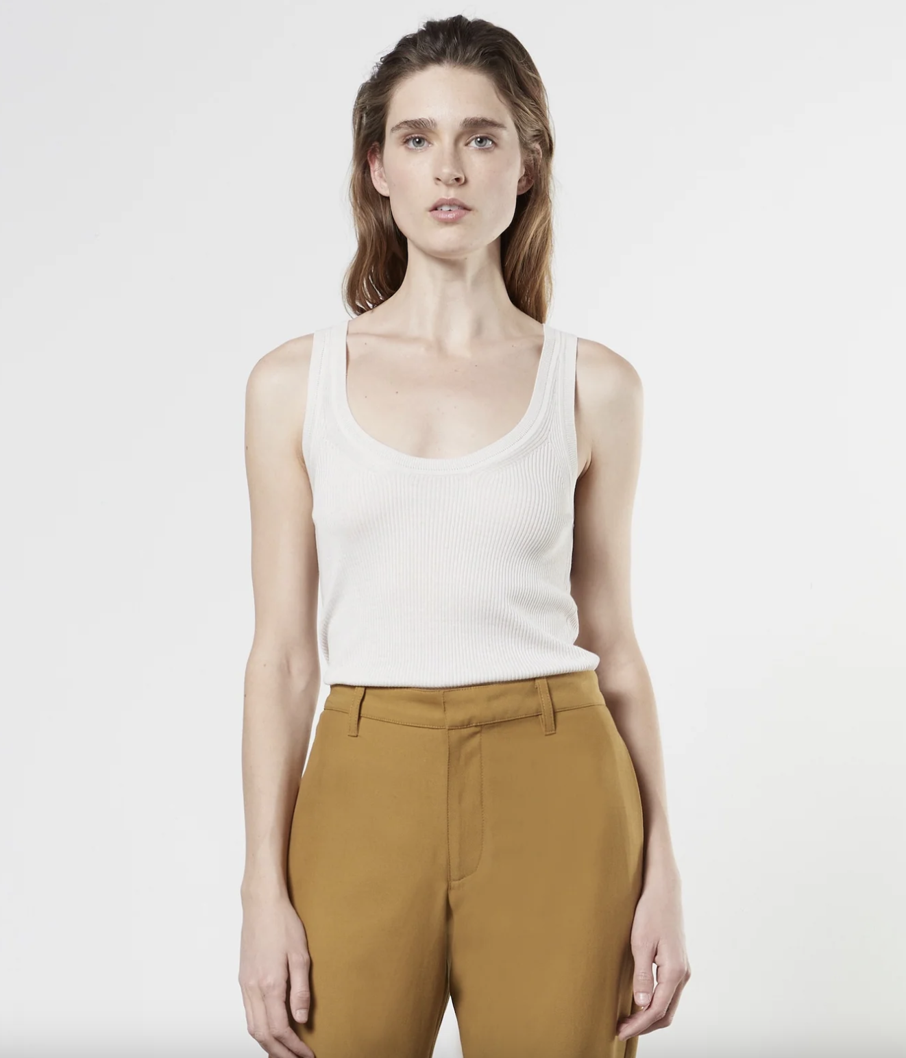 Silk Sweater Knit Tank Top - Chalk by Enza Costa | 25 South Boutiques