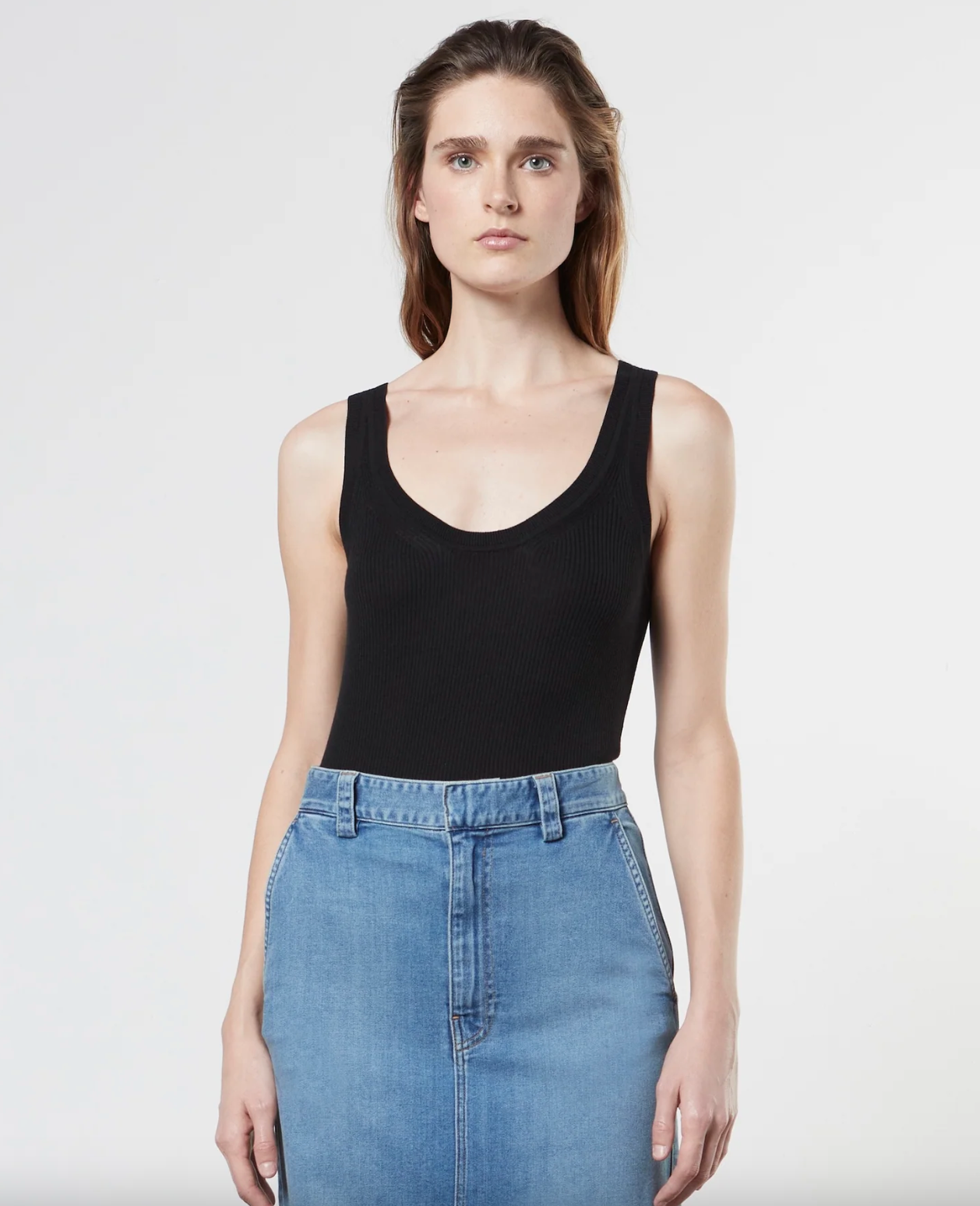 Silk Sweater Knit Tank Top - Black by Enza Costa | 25 South Boutiques