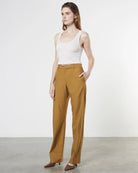 Silk Sweater Knit Tank Top - Chalk by Enza Costa — view 3