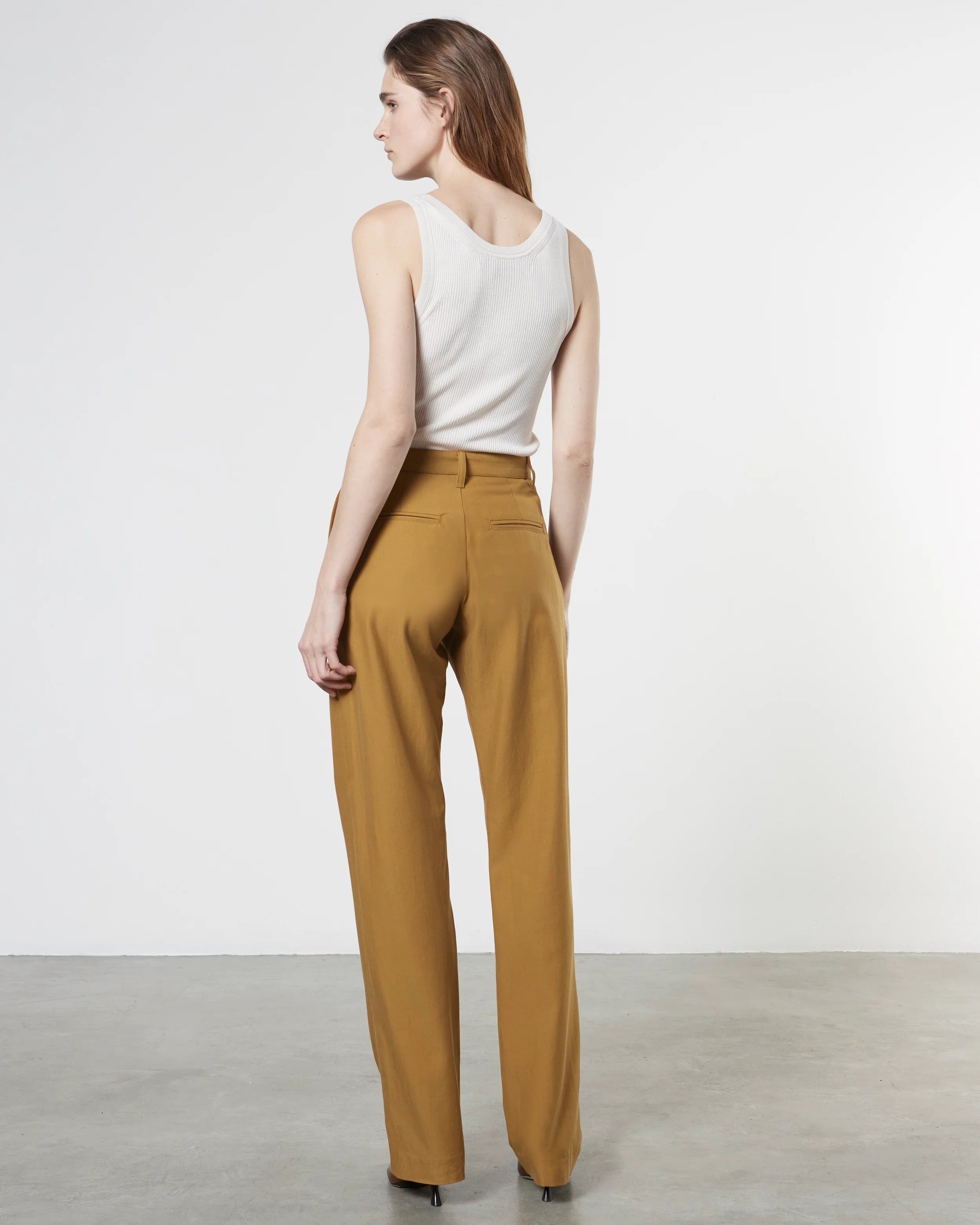 Silk Sweater Knit Tank Top - Chalk by Enza Costa — view 4