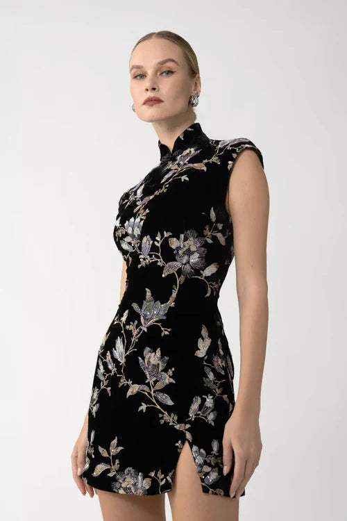 Devon Velvet Mini Dress - Black by Sau Lee — view 3