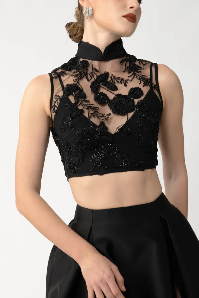 Skye Sheer Top - Black by Sau Lee — alternate view