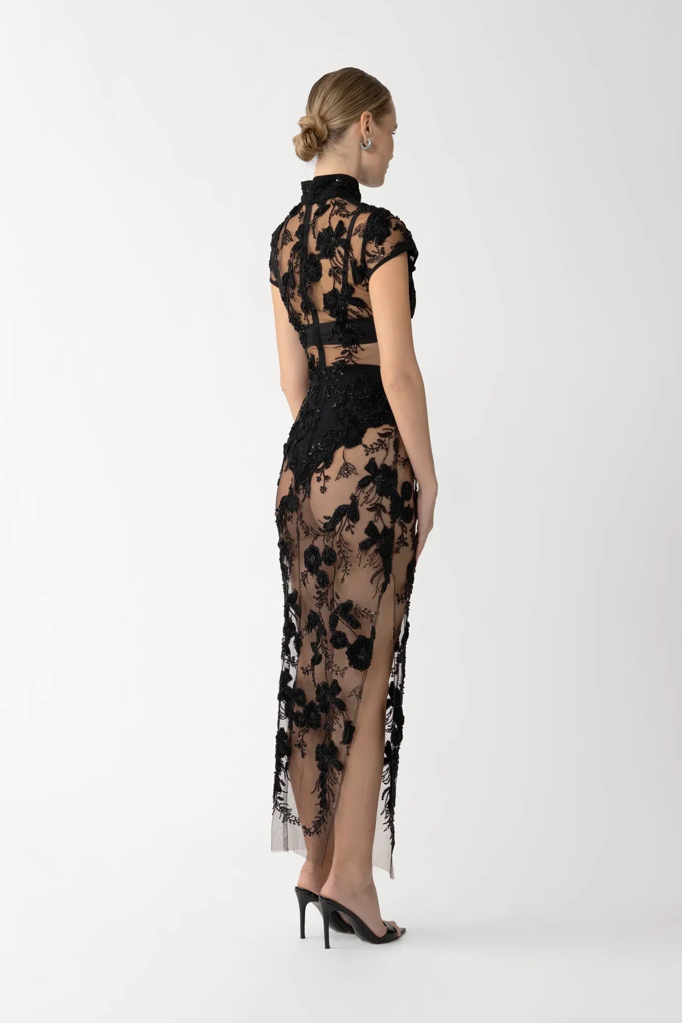 Charlize Sheer Midi Dress - Black by Sau Lee — view 3