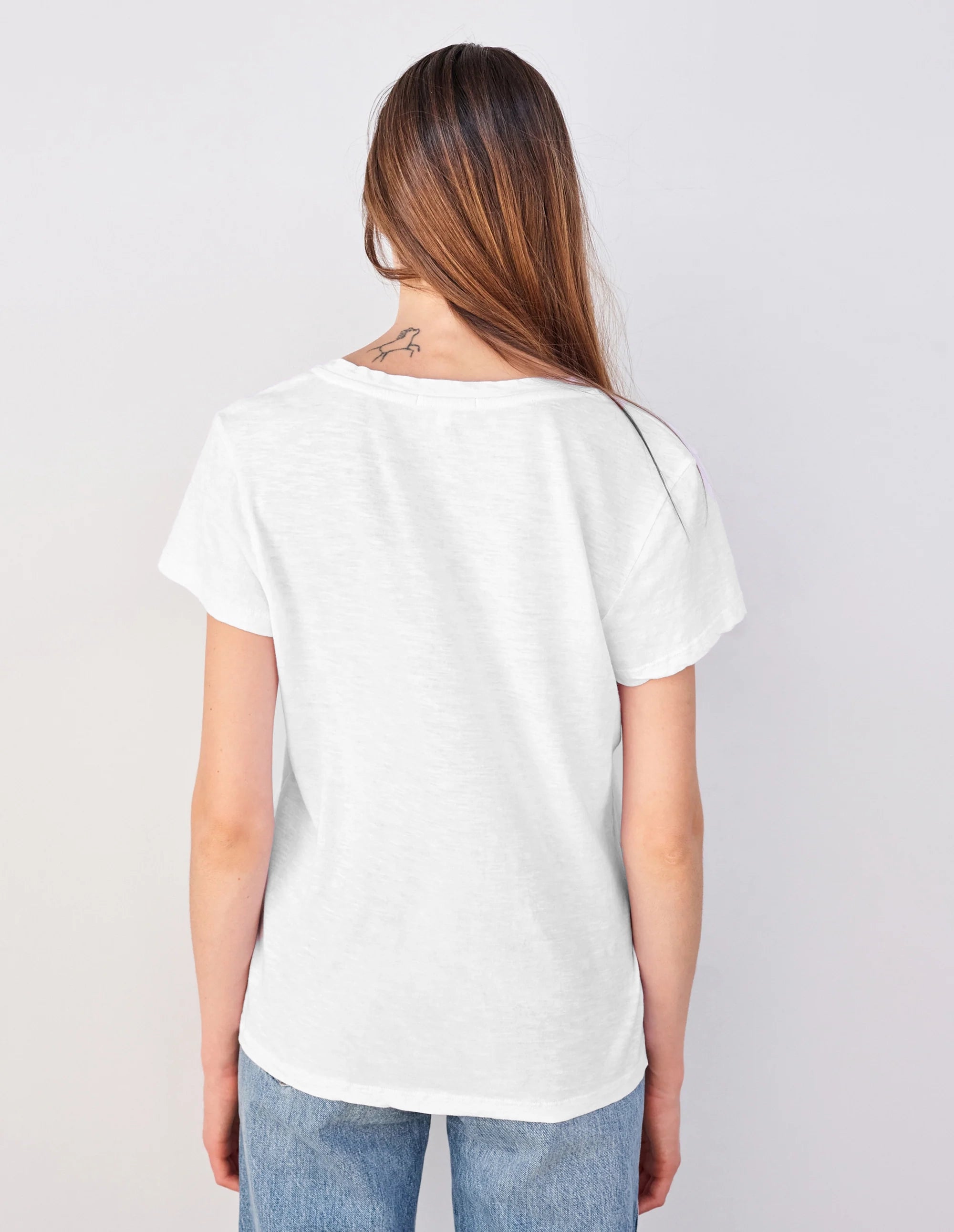 V Neck Tee - White by Sundry — alternate view