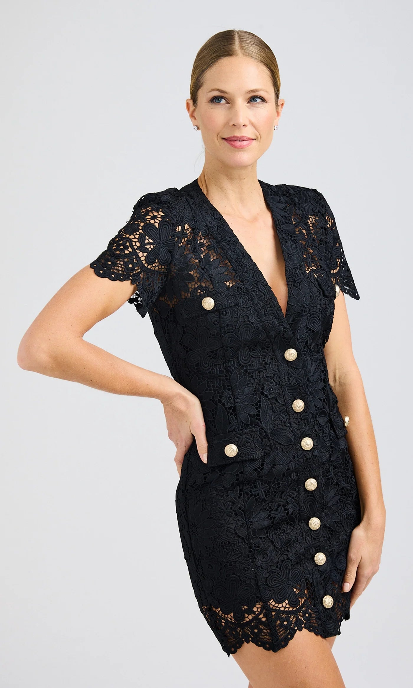 Anne Lace Dress - Black by Generation Love — alternate view