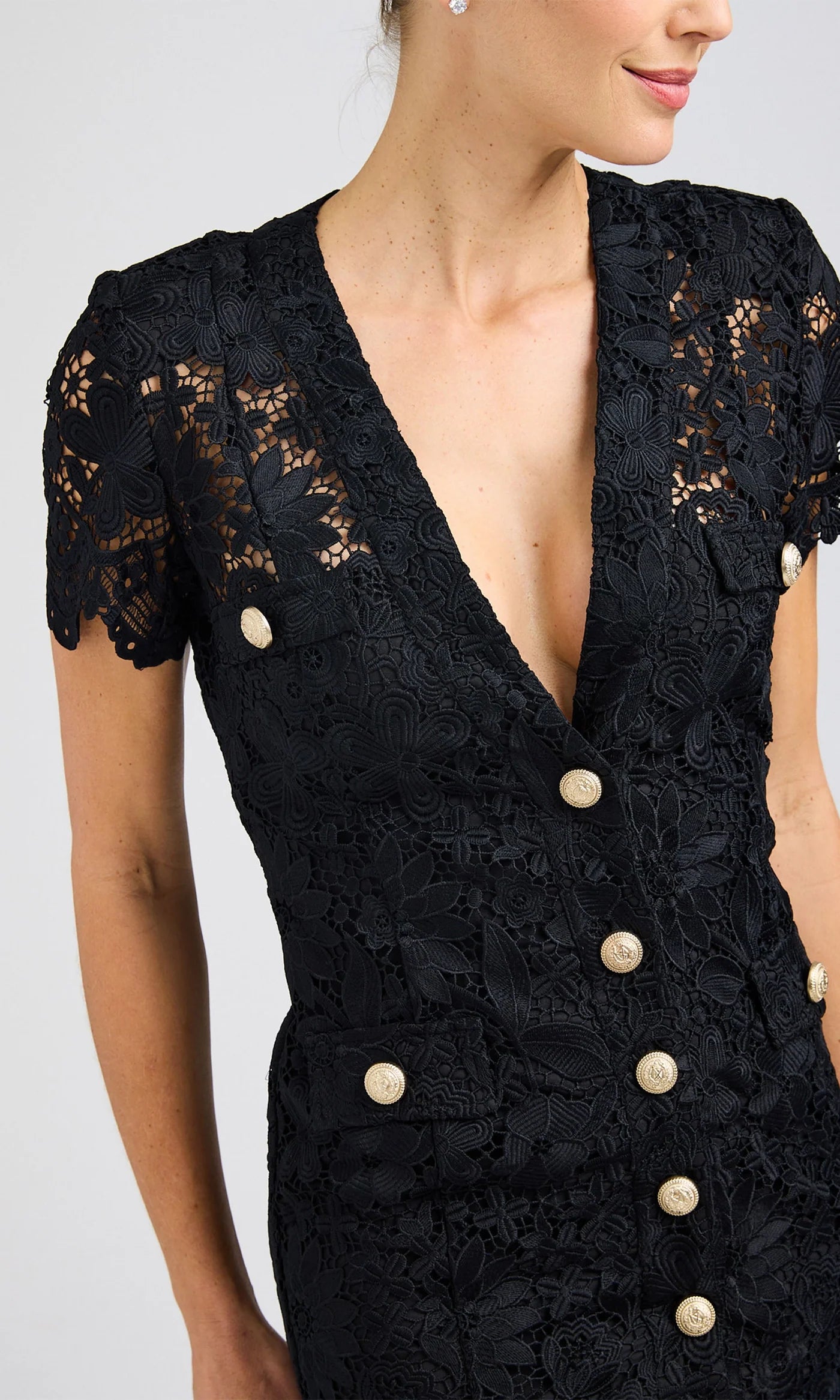 Anne Lace Dress - Black by Generation Love — view 3