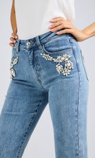 Carolyn Crystal Denim Jean - Bahama Blue by Generation Love — view 3
