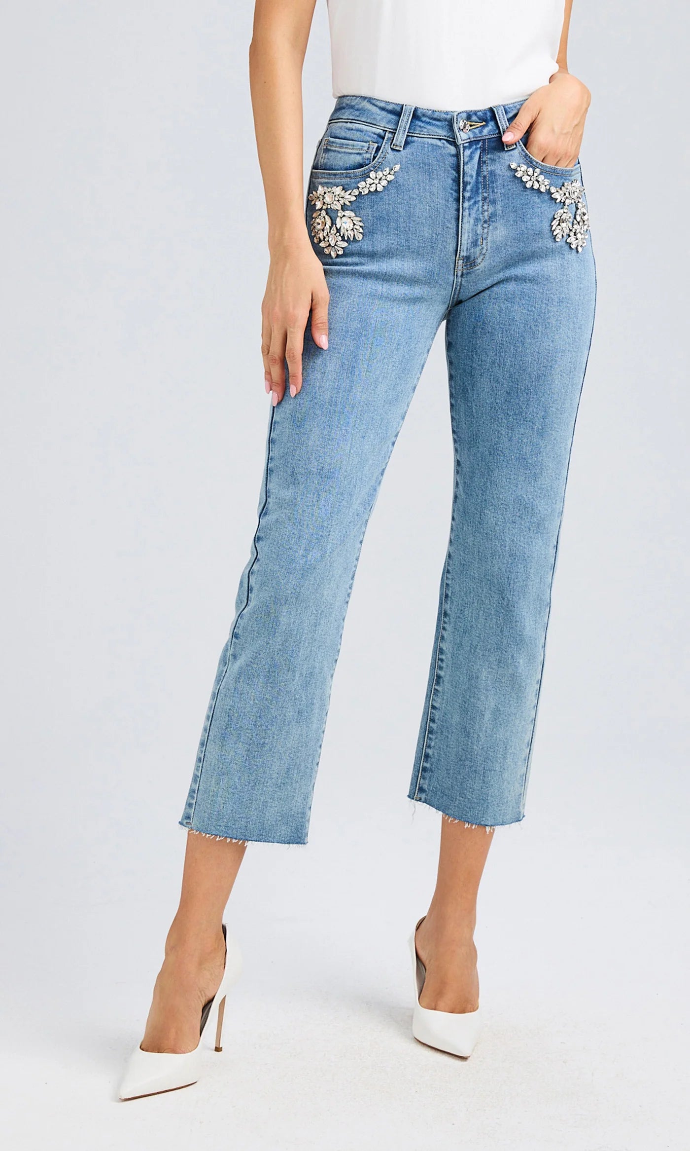Carolyn Crystal Denim Jean - Bahama Blue by Generation Love — alternate view