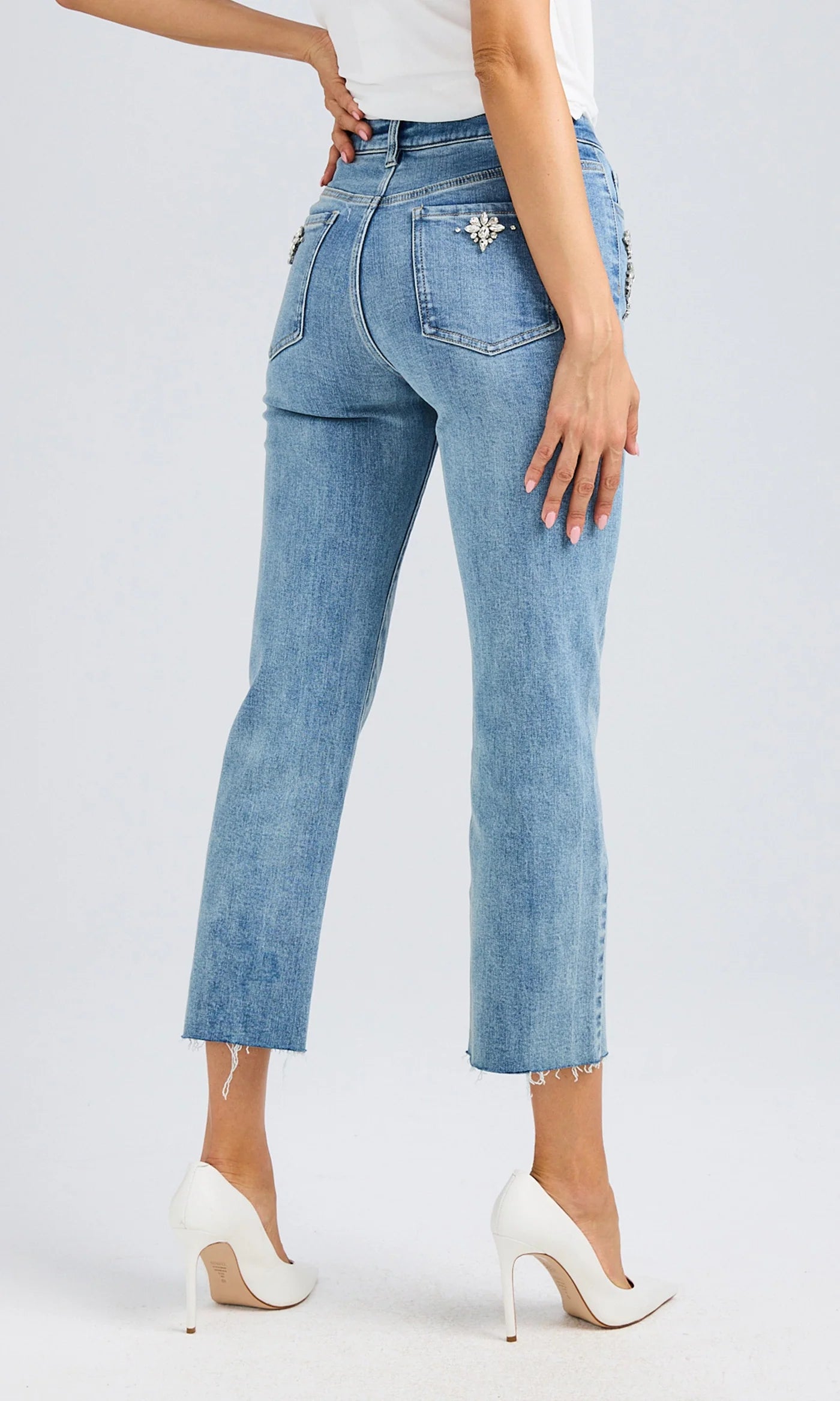 Carolyn Crystal Denim Jean - Bahama Blue by Generation Love — view 4