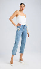 Carolyn Crystal Denim Jean - Bahama Blue by Generation Love | 25 South Boutiques